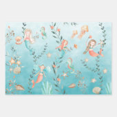 Mermaids Partij bij het Caraïbisch Blauw Zee Inpakpapier Vel (Voorkant)