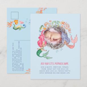 Mermaids Persoonlijke FOTO nodigt aankondiging uit Briefkaart