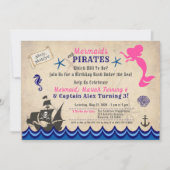 Mermaids & Pirates Invitation, Siblings Invitation Kaart (Voorkant)