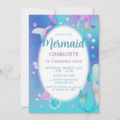 Mermaids RegenboogIridescent Glitter Pink Aqua Cut Kaart (Voorkant)