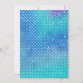 Mermaids RegenboogIridescent Glitter Pink Aqua Cut Kaart (Achterkant)