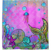 Mermaids & Sea Shells Under the Sea Sparkle Douchegordijn (Voorkant)