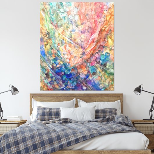 Mermaid's Shadow: Ocean Depths Canvas Afdruk (Insitu (Slaapkamer))