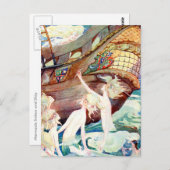 Mermaids Sisters and Ship Briefkaart (Voorkant / Achterkant)