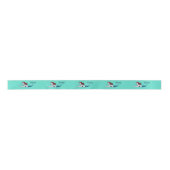 Mermaids Swimming Turquoise Mint Satin Ribbon Satijnen Lint (Voorkant)