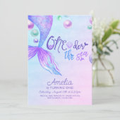 Mermaids Tail Oneder Zee 1e verjaardag Kaart (Staand voorkant)