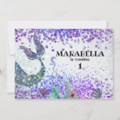 *~* Mermaid's Tail Rainbow Birthday Party Kaart (Voorkant)