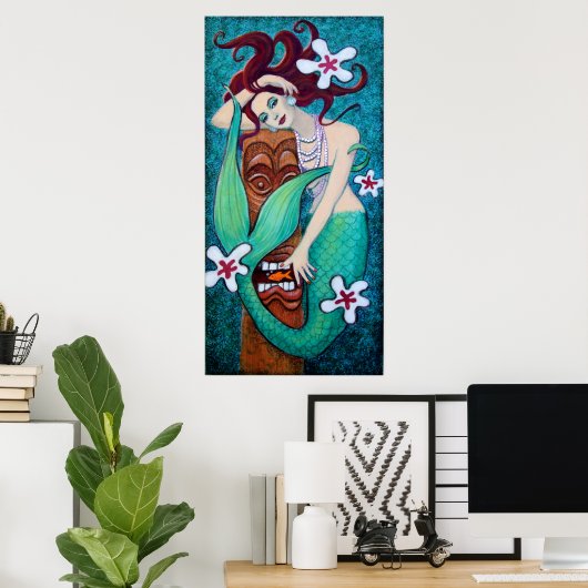 Mermaid's Tiki God Poster (Thuiskantoor)