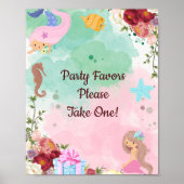 Mermaids under the Zee Party Favors Sign Poster (Voorkant)