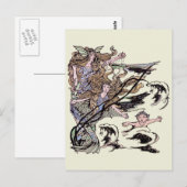 Mermaids  Victoriaans illustratie Briefkaart (Voorkant / Achterkant)