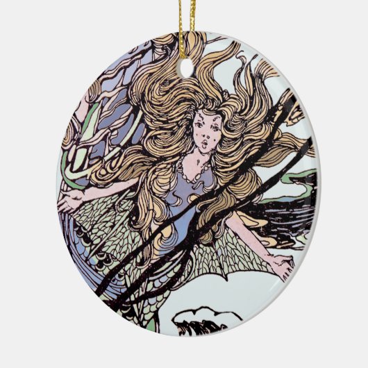 Mermaids  Victoriaans illustratie Keramisch Ornament (Links)