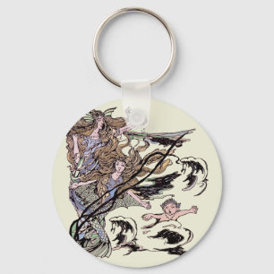 Mermaids  Victoriaans illustratie Sleutelhanger