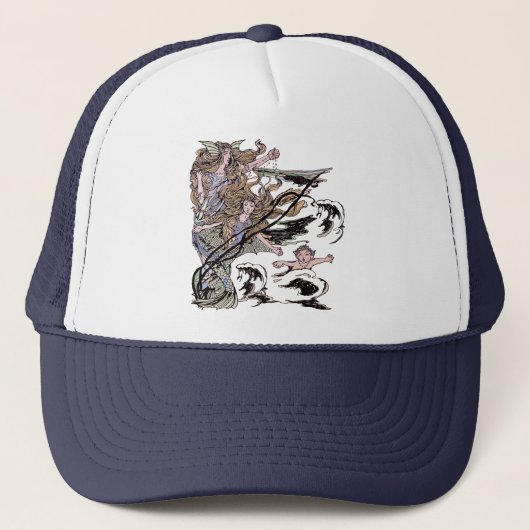 Mermaids  Victoriaans illustratie Trucker Pet (Voorkant)