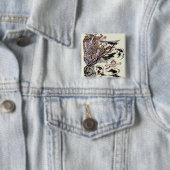 Mermaids  Victoriaans illustratie Vierkante Button 5,1 Cm (In situ)