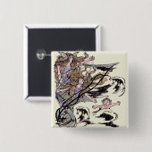 Mermaids  Victoriaans illustratie Vierkante Button 5,1 Cm (Voorkant /achterkant)