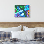 Mermaids vis Abstract Oorspronkelijk Kunstschilder Canvas Afdruk (Insitu (Slaapkamer))