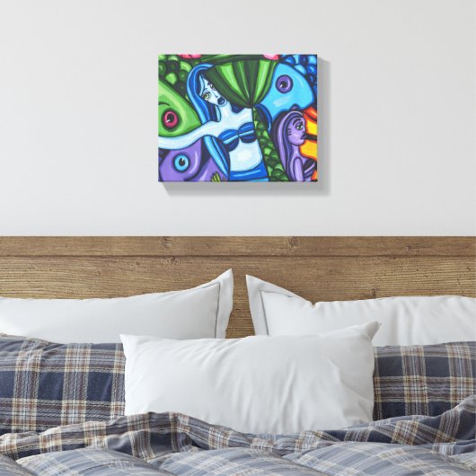 Mermaids vis Abstract Oorspronkelijk Kunstschilder Canvas Afdruk (Insitu (Slaapkamer))