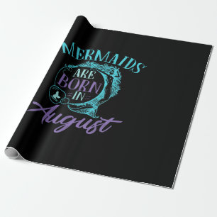 Mermaids worden geboren in augustus, zondag cadeaupapier