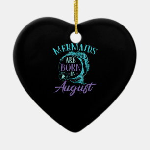 Mermaids worden geboren in augustus, zondag keramisch ornament