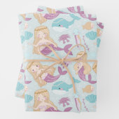 Mermaids Zee Baby shower Meisjes Verjaardagsfeest Inpakpapier Vel (In situ)