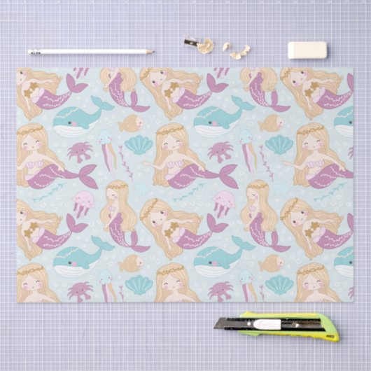 Mermaids Zee Baby shower Meisjes Verjaardagsfeest Tissuepapier (Craft)