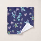 Mermaids Zee Turtles Seashell patroon Bad Handdoek (Wasdoekje)