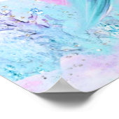 Mermaidstaart babyshower bordjes poster (Hoek)