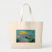 Mermain beachbag grote tote bag (Voorkant)