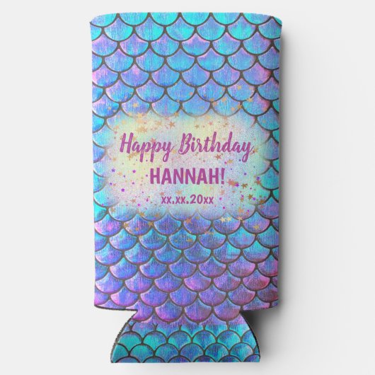 mermaïstisch seltzer blikjeskoeler (Achterkant)