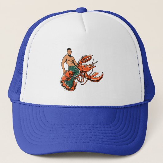 Merman die Lobster Trucker Hat Trucker Pet (Voorkant)