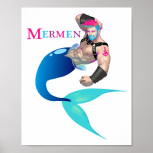 Merman Gay Cruise S. voor mannen: stranden, vaten Poster