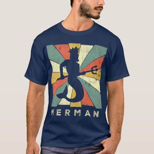 Merman Lover  Retrostijl T-shirt (Voorkant)