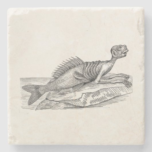  Merman Mermaid Zee Stenen Onderzetter (Voorkant)