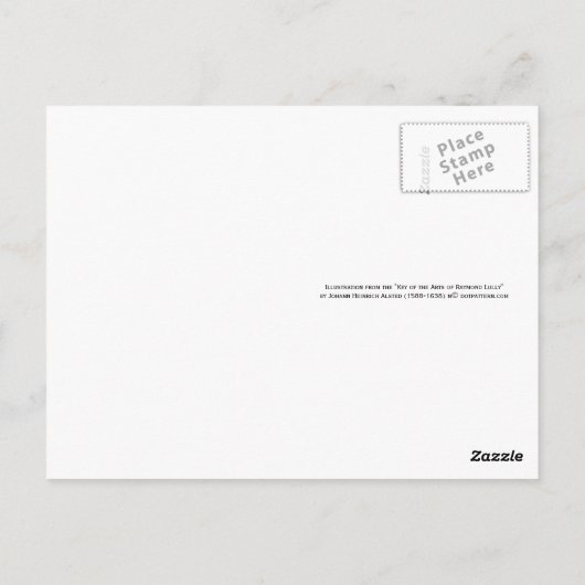 Merman met drie vlakken middeleeuws symbool briefkaart (Achterkant)