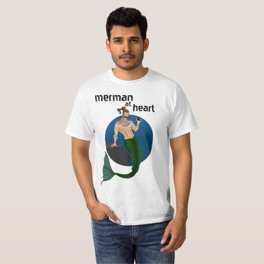 Merman op Heart T-shirt (Voorkant volledig)