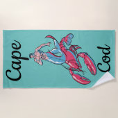 Merman Riding Lobster Beach Towel Strandlaken (Voorkant)