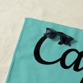 Merman Riding Lobster Beach Towel Strandlaken (In situ)