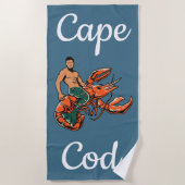 Merman Riding Lobster Beach Towel Strandlaken (Voorkant)