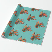Merman Riding Lobster Cadeaupapier (Uitgerold)