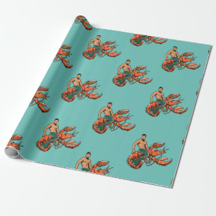 Merman Riding Lobster Cadeaupapier