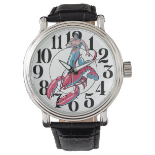 Merman Riding Lobster Horloge