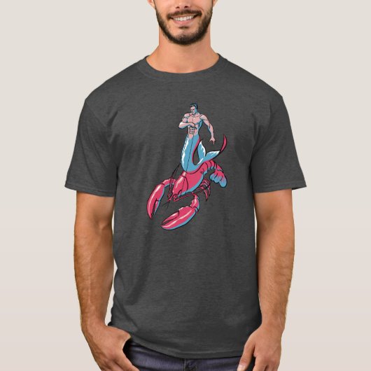 Merman Riding Lobster T-Shirt (Voorkant)