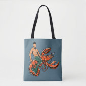 Merman Riding Lobster Tote Bag (Voorkant)