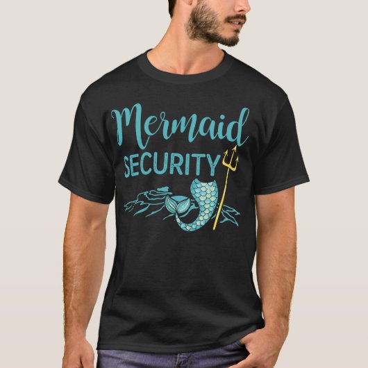 Merman Shirt Funny Mermaid Security T-Shirt Gift (Voorkant)