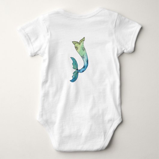 Merman staart aquarel bodysuit (Achterkant)