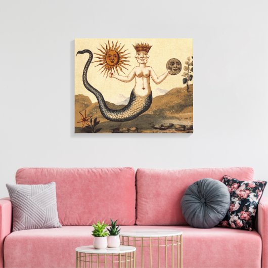 Merman Sun en Moon Canvas Afdruk (Insitu (Woonkamer))