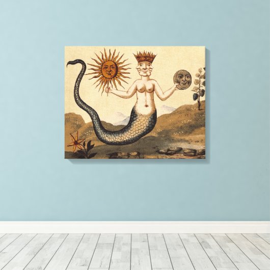Merman Sun en Moon Canvas Afdruk (Insitu (Houten vloer))