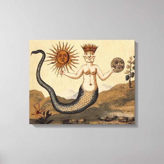 Merman Sun en Moon Canvas Afdruk (Voorkant)