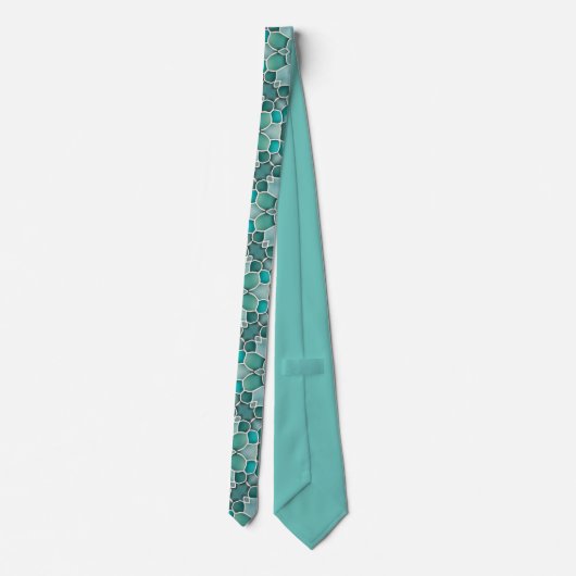 Merman Zee-Glass Green Blauwgroen & Aqua Ocean Thm Stropdas (Achterkant)