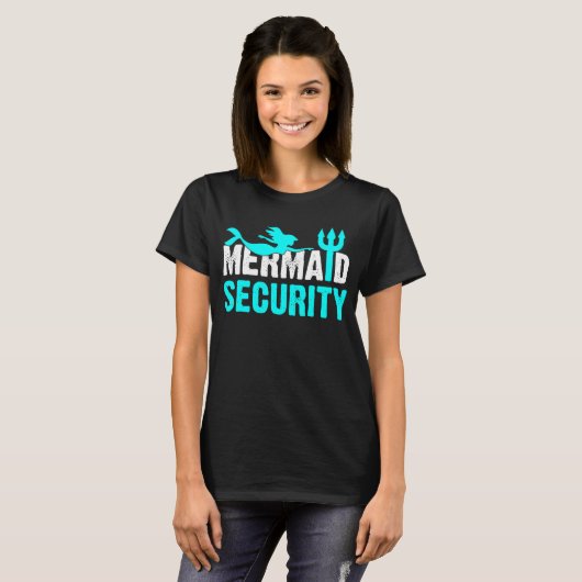 Merman Zeemeermin Beveiliging Badmeester Zwemmer V T-shirt (Voorkant volledig)